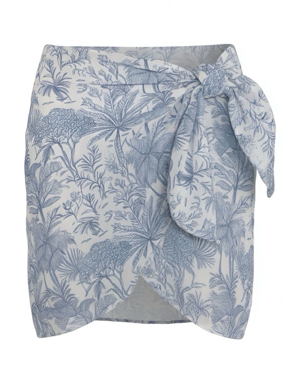 Shade & Shore Tropical Blue & White Sarong Small (4-6) Msrp $20 New With Tags
